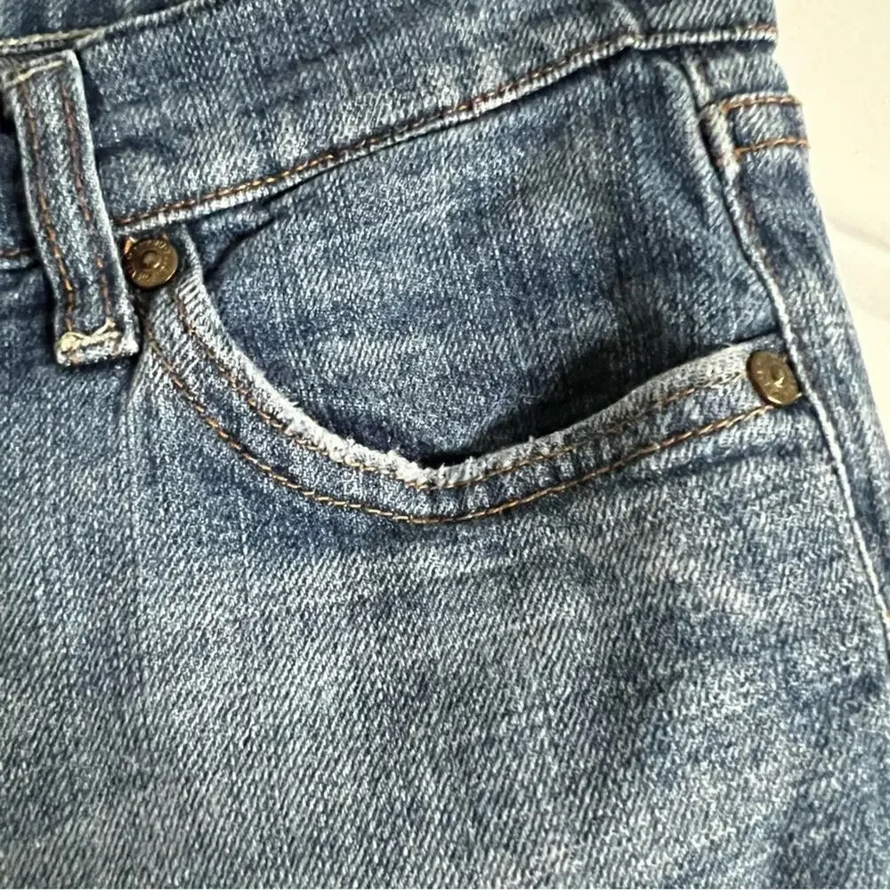 7 For All Mankind Girls Medium Wash Gem Pocket Bootcut Jeans- Size 26